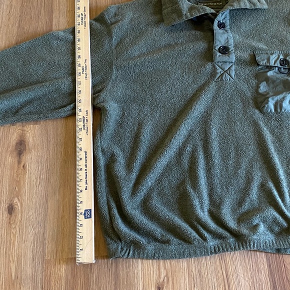 Field & Stream Olive Green 1/3 Button Fishing Utility Sweater Size Large - Picture 5 of 13